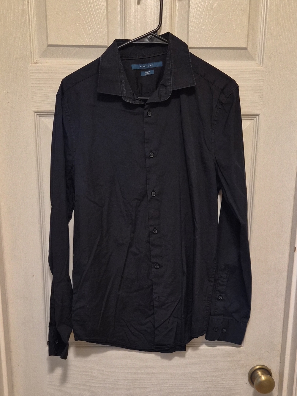 Perry Ellis Men's Black Button-Up Dress Shirt
